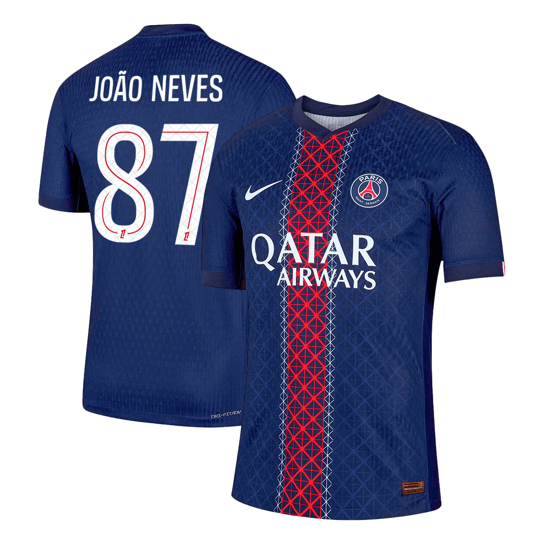 PSG Player Version Trikot Heim 2025/26 JOÃO NEVES #87 Slim Fit