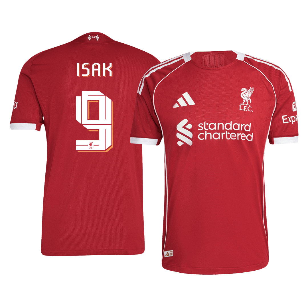 Liverpool Player Version Trikot Heim 2025/26 UCL ISAK #9 Slim Fit