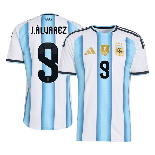 Argentina World Cup Player Version Trikot Heim 2026 J.ÁLVAREZ #9 Slim Fit