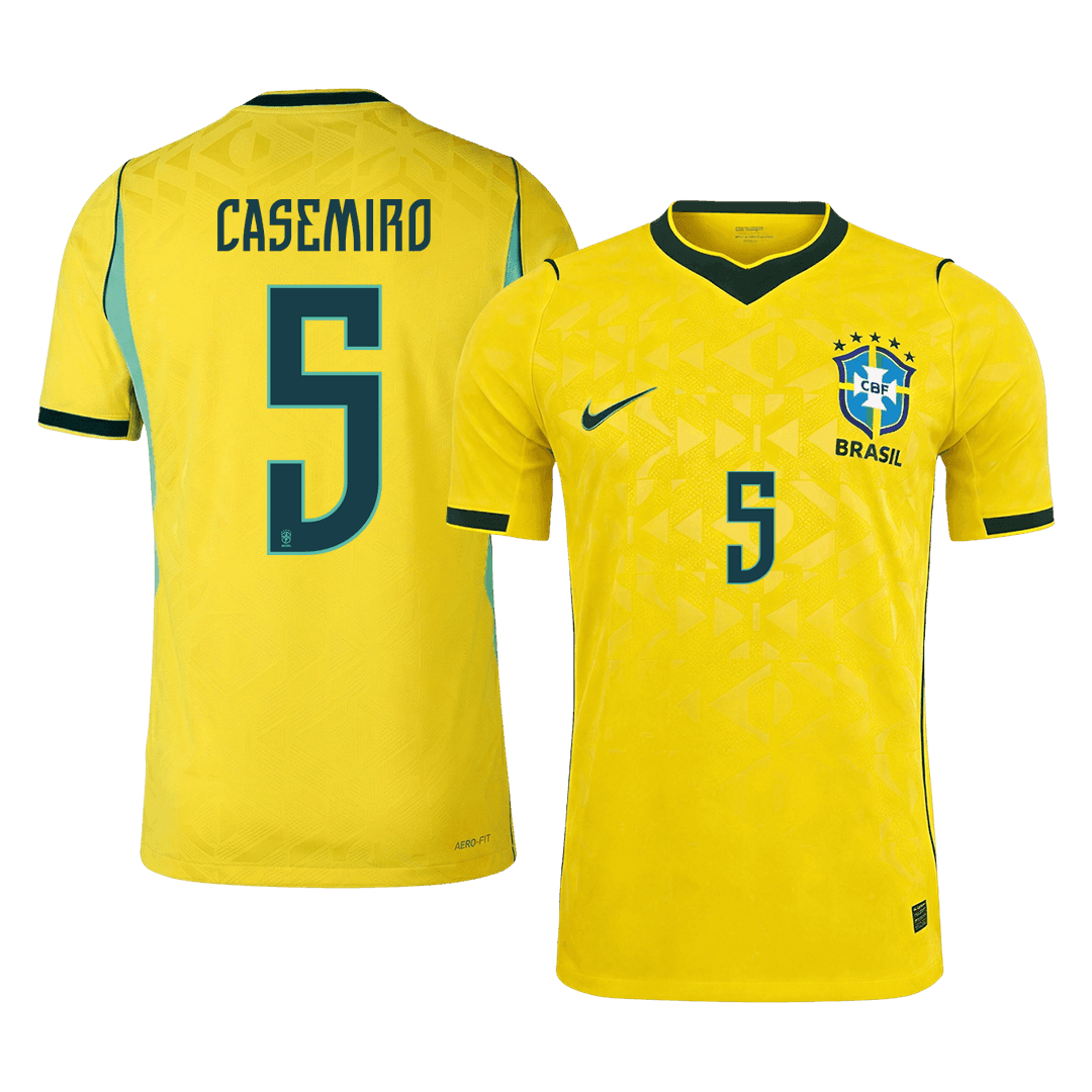 Brazil World Cup Player Version Trikot Heim 2026 CASEMIRO #5 Slim Fit
