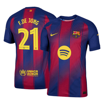 Barcelona Player Version Trikot Heim 2025/26 UCL F.DE JONG #21 Slim Fit
