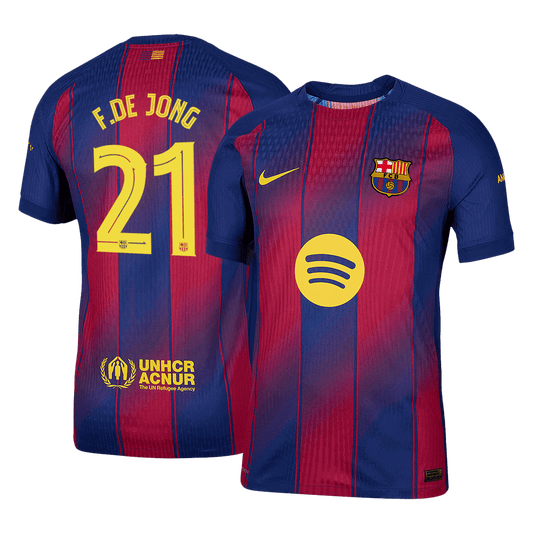 Barcelona Player Version Trikot Heim 2025/26 UCL F.DE JONG #21 Slim Fit