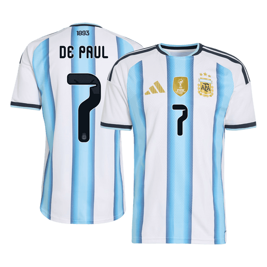 Maglia versione giocatore Argentina Coppa del Mondo Home 2026 DE PAUL #7 Slim Fit