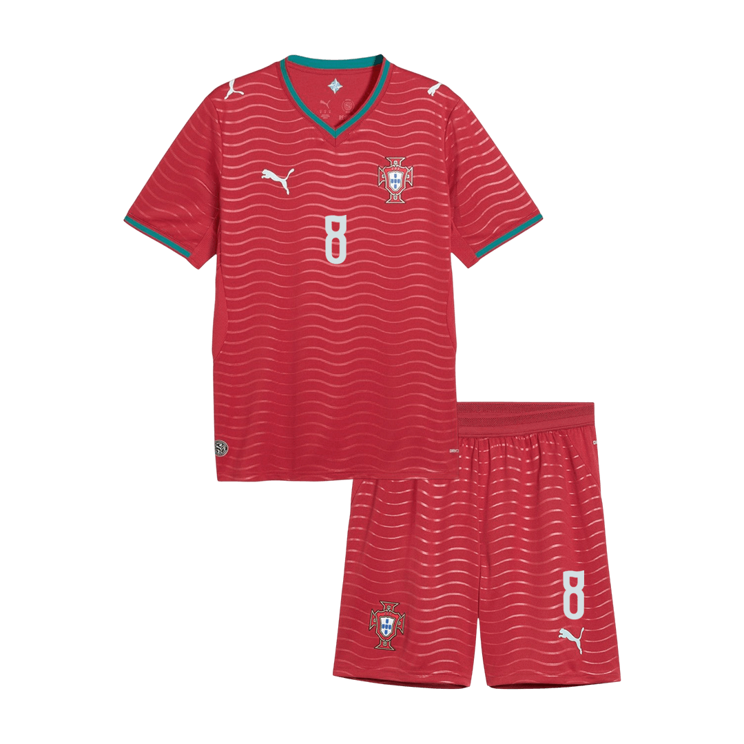 Portugal World Cup Kinder Trikot Set Heim 2026 B. FERNANDES #8 [PREMIUM]