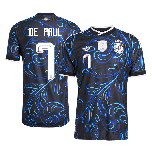 Maillot Argentine Coupe du Monde Joueur Version Extérieur 2026 DE PAUL #7 Coupe Ajustée