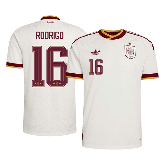 Maglia Spagna Mondiale 2026 versione giocatore RODRIGO #16 slim fit trasferta