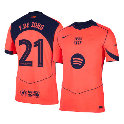 Barcelona Player Version Trikot Drittes Auswärts 2025/26 UCL F.DE JONG #21 Slim Fit