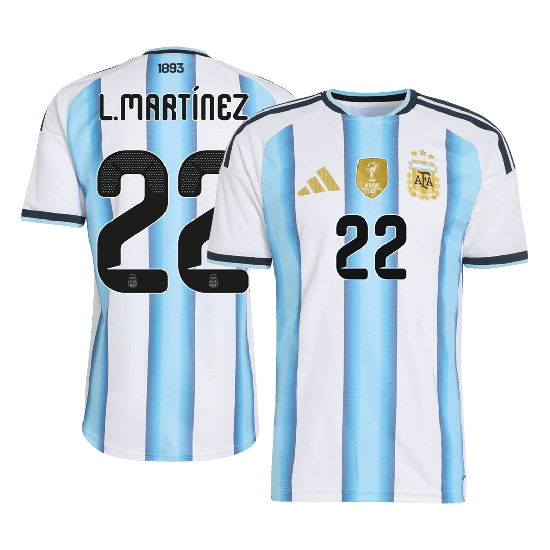 Argentina World Cup Player Version Trikot Heim 2026 L.MARTÍNEZ #22 Slim Fit