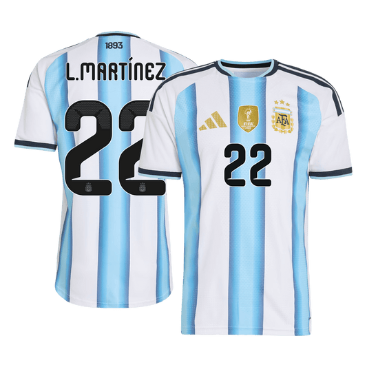 Argentina World Cup Player Version Trikot Heim 2026 L.MARTÍNEZ #22 Slim Fit