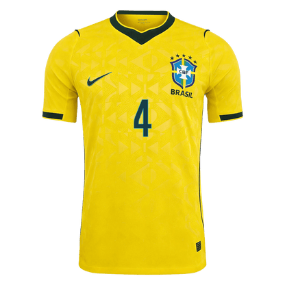 Brazil World Cup Player Version Trikot Heim 2026 MARQUINHOS #4 Slim Fit