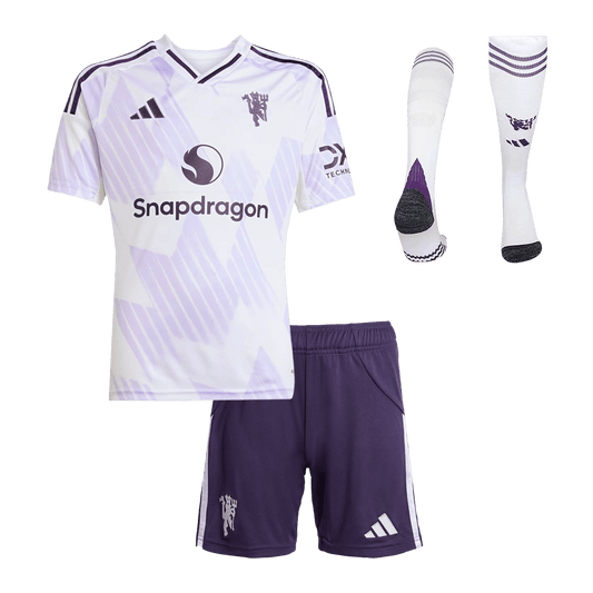 ManU Kinder Trikot Komplett-Set Auswärts 2025/26