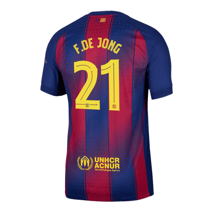 Barcelona Player Version Trikot Heim 2025/26 UCL F.DE JONG #21 Slim Fit