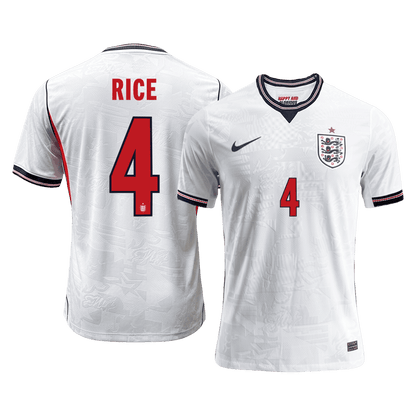 England World Cup Player Version Trikot Heim 2026 RICE #4 Slim Fit