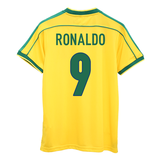 Brazil World Cup Retro Trikot Heim 1998 RONALDO #9