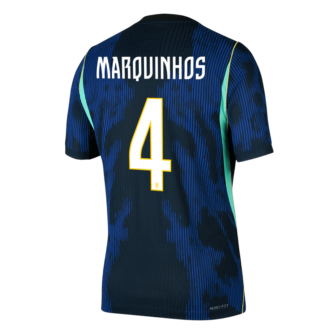 Brazil World Cup Player Version Trikot Auswärts 2026 MARQUINHOS #4 Slim Fit