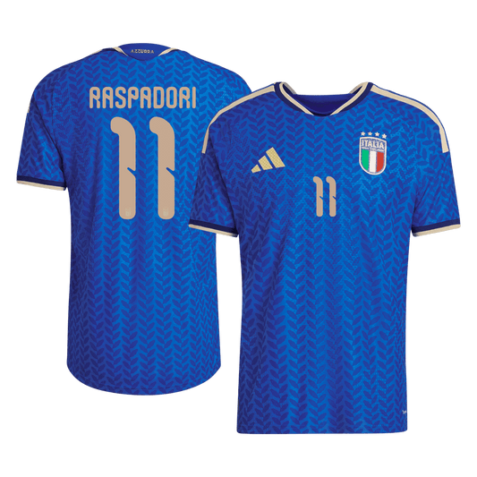 Italy World Cup Player Version Trikot Heim 2026 RASPADORI #11 Slim Fit