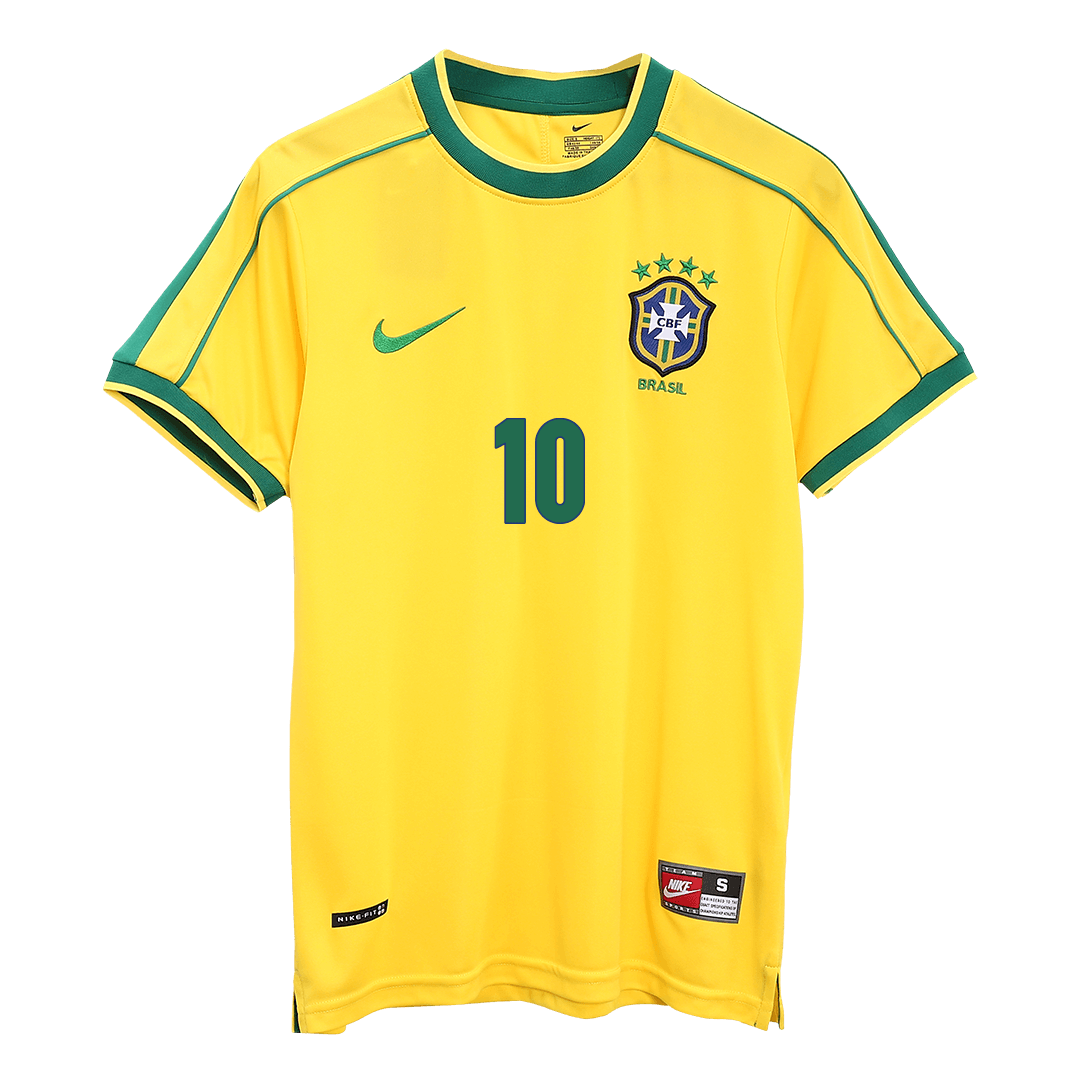 Brazil World Cup Retro Trikot Heim 1998 RIVALDO #10