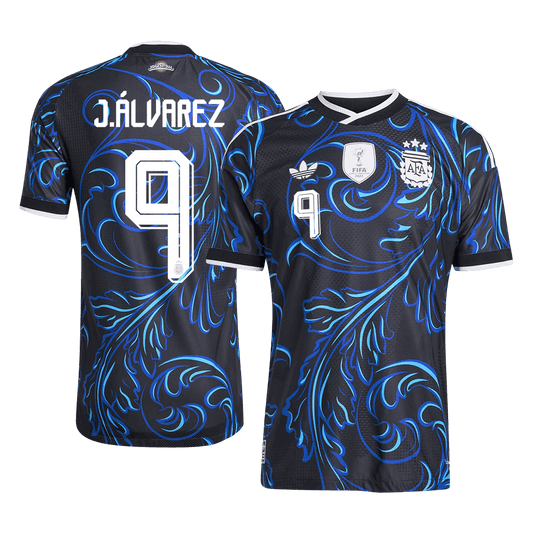Argentina World Cup Player Version Maglia Trasferta 2026 J. ÁLVAREZ #9 Slim Fit