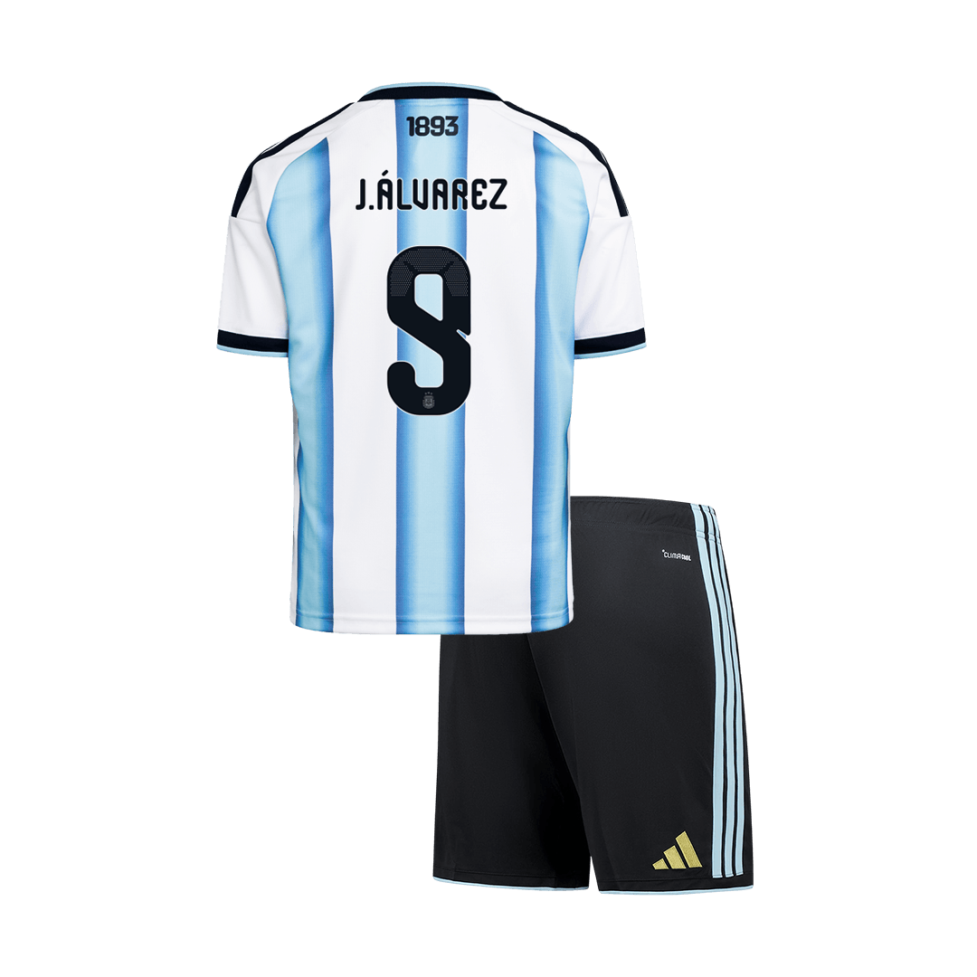 Argentina World Cup Kinder Trikot Set Heim 2026 J.ÁLVAREZ #9 [PREMIUM]
