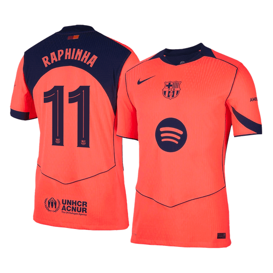 Barcelona Player Version Trikot Drittes Auswärts 2025/26 UCL RAPHINHA #11 Slim Fit