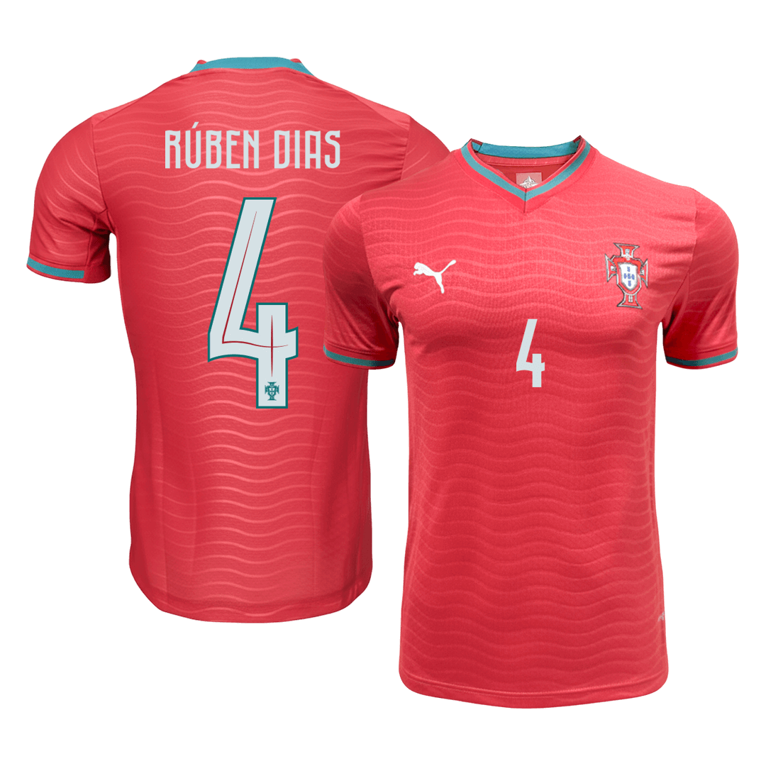 Portugal World Cup Player Version Trikot Heim 2026 RÚBEN DIAS #4 Slim Fit