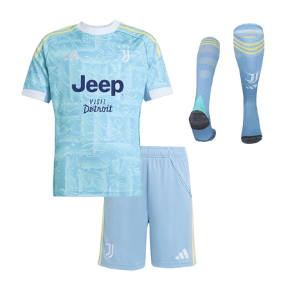 Juventus Kinder Trikot Komplett-Set Auswärts 2025/26