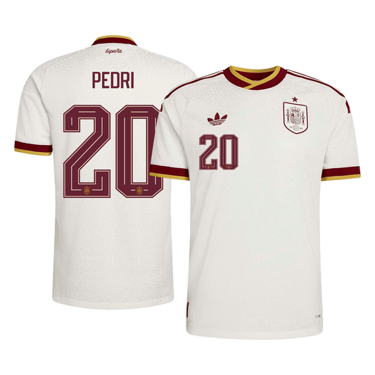 Spagna Maglia Versione Giocatore Mondiale 2026 TRASFERTA PEDRI #20 Slim Fit